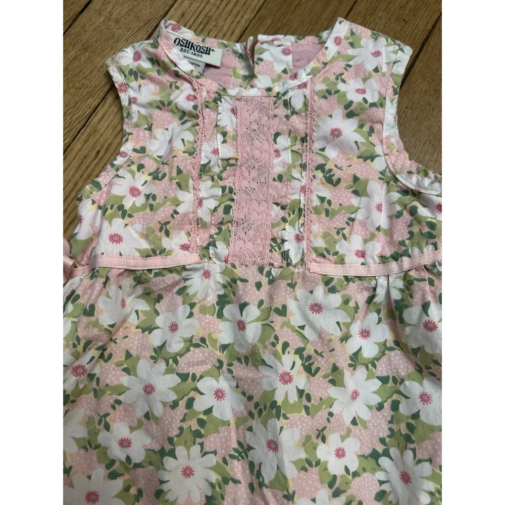 Vintage Osk Kosh Girls 3T Dress Floral Y2K Cottagecore Country Toddler